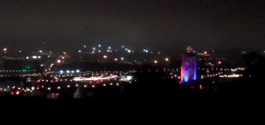 Glastonbury festival at night