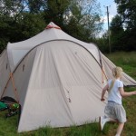 Vaude Badawi ii tent pitched in Gwalia Farm, Wales