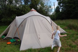 Vaude Badawi ii tent pitched in Gwalia Farm, Wales