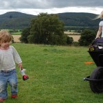 The children transport my camping gear