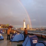 Tents on the roof of One New Change shopping centre in Cheapside