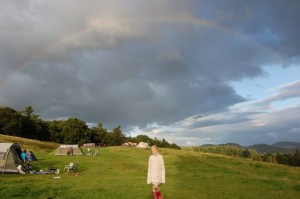 A rainbow over Comrie Crieff campsite