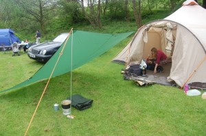 Tarp attached to Vaude Badawi II tent