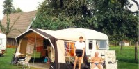Matthew De Abaitua, Eddie Humphreys and caravan