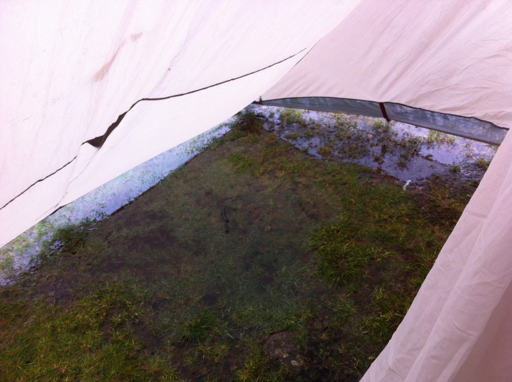 water in tent